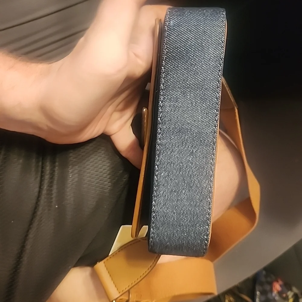 Michael Kors Denim and Tan Leather Crossbody Bag - Blue - Picture 8 of 8